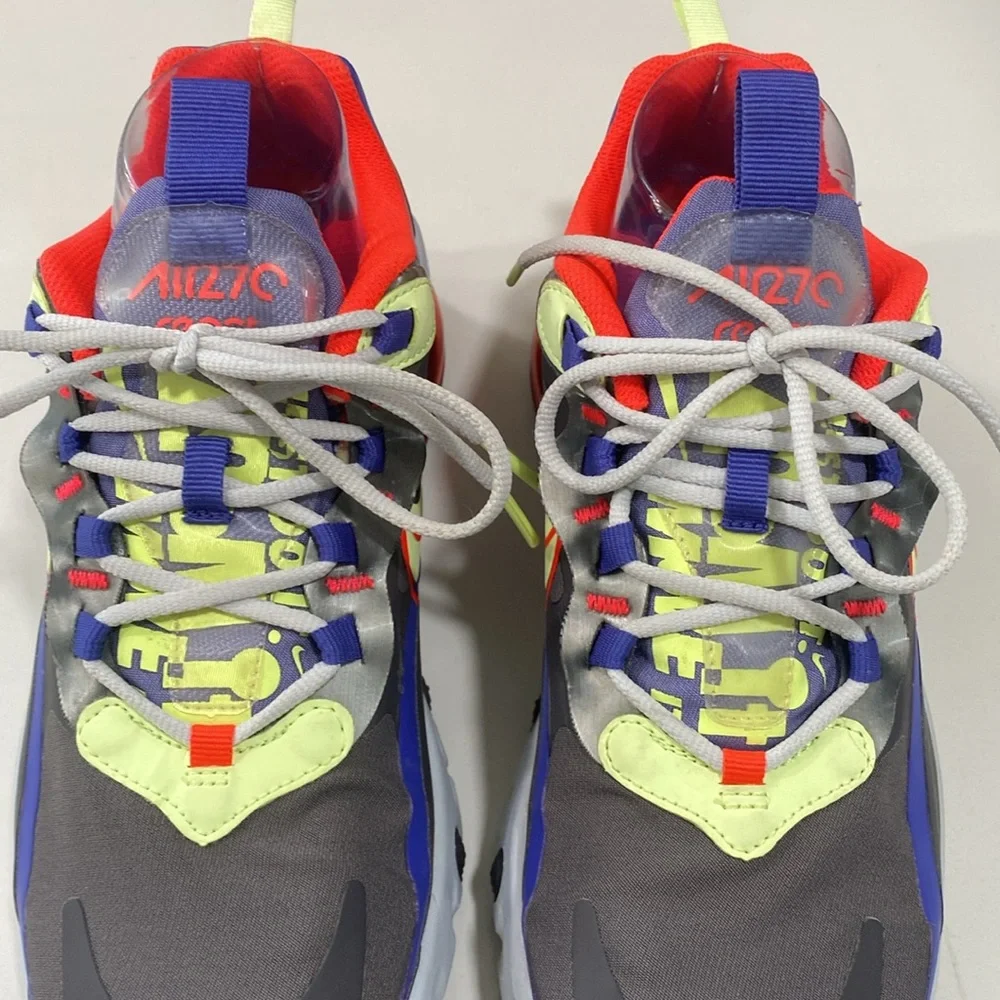 Nike Air Max React 270 GS CT1630-001 Thunder‎ Grey / Barely Volt Youth Size 6.5